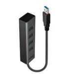Hub USB Lindy LY-43324, 4 Port, USB 3.0, negru - imagine 3