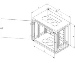 Rack de perete Triton sectiune simpla 18U 600mm adancime usa